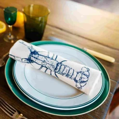 Lottie Day Set of 4 Blue Lobster Napkins Clearance