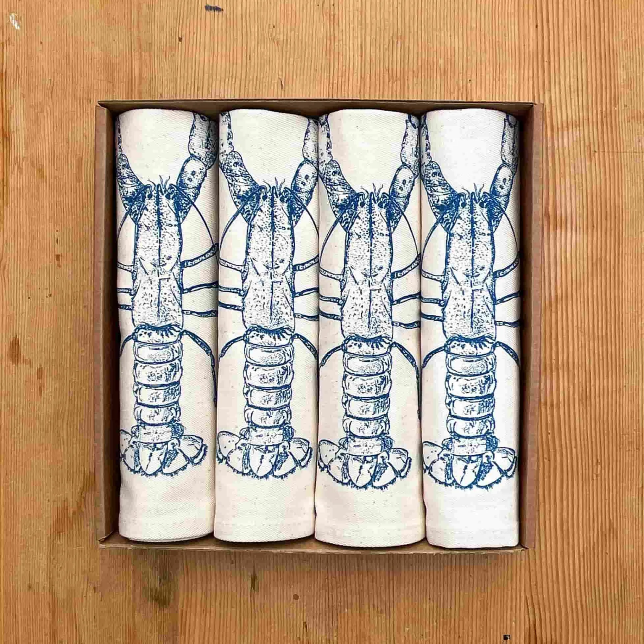 Lottie Day Set of 4 Blue Lobster Napkins Clearance