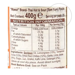 Mae Sri Tom Yum Paste, 400g Best