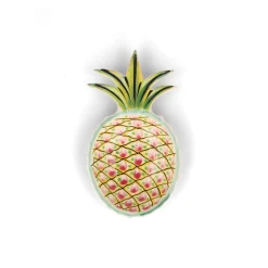 Gorky Pottery Mexican Hand Painted Purple and Yellow Pineapple Large Plate, 23cm Outlet