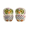 Gorky Pottery Mexican Hand Painted Purple Owl Salt & Pepper Shaker Set Clearance