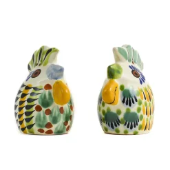 Gorky Pottery Mexican Hand Painted Rooster Salt & Pepper Shaker Set New