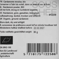 Mill & Mortar Organic Ground Green Cardamom, 30g Online