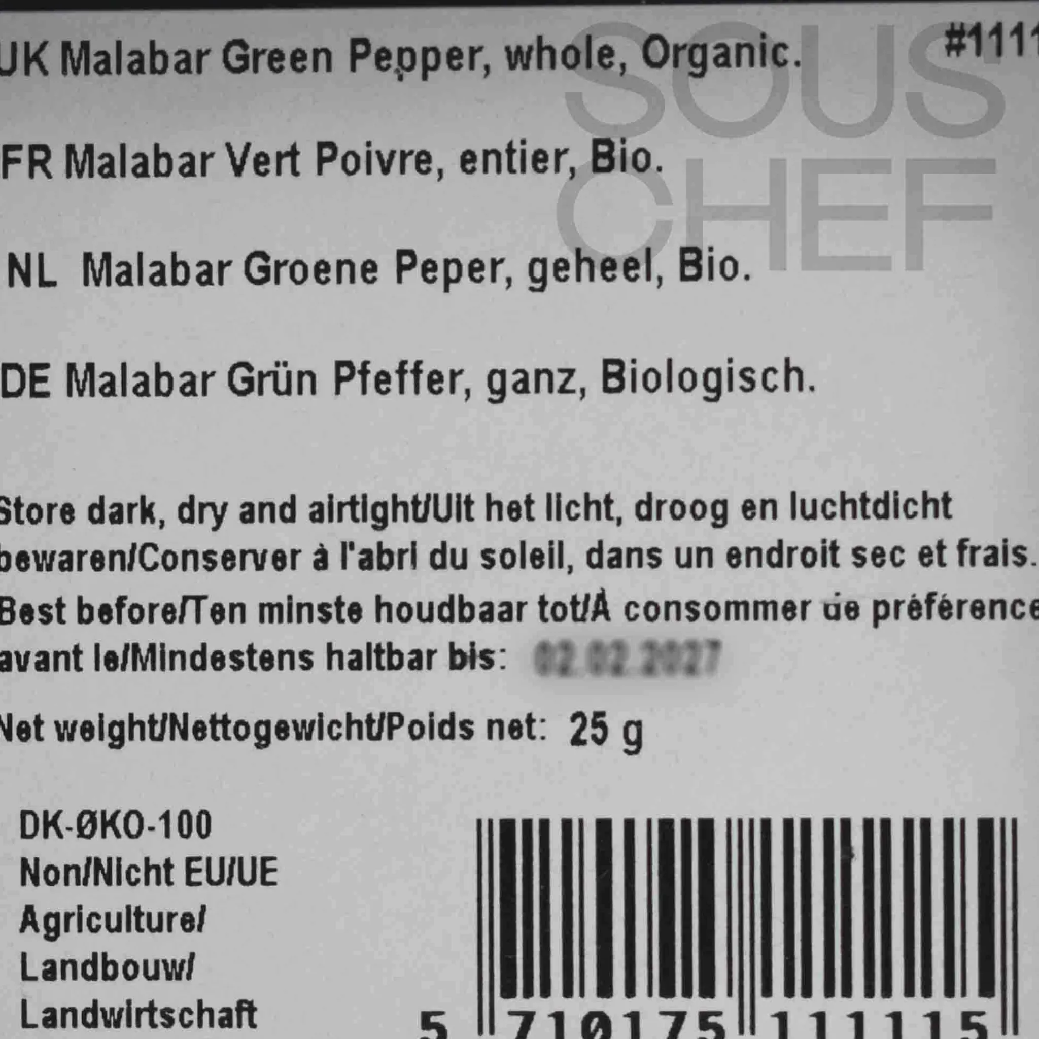 Mill & Mortar Organic Malabar Green Peppercorn, 25g Clearance