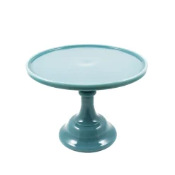 Mosser Glass Georgia Blue Milk Glass Cake Stand 10" Discount
