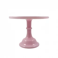 Mosser Glass Pink Milk Glass Cake Stand 10"