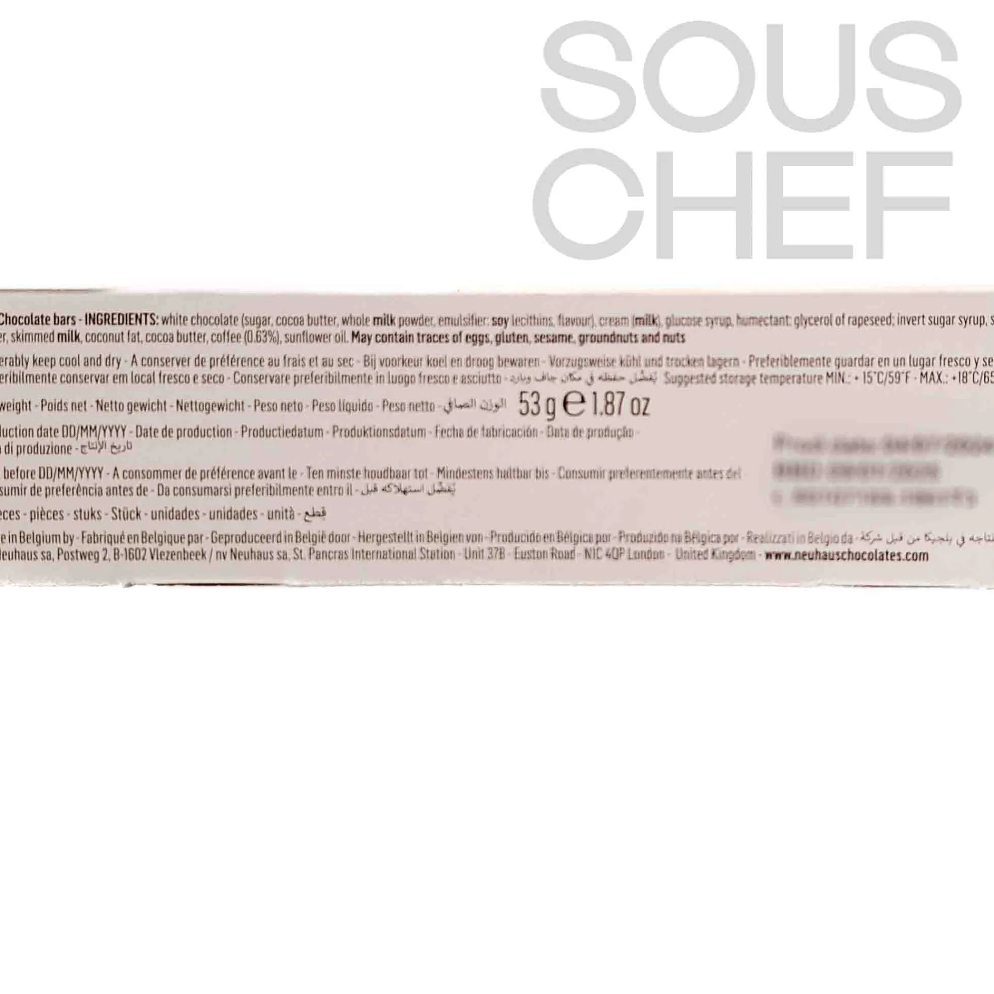 Neuhaus White Chocolate Mocha Bar, 50g Outlet