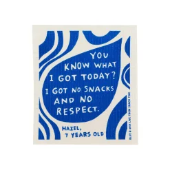 Blue Q No Snacks No Respect Swedish Compostable Dishcloth Best
