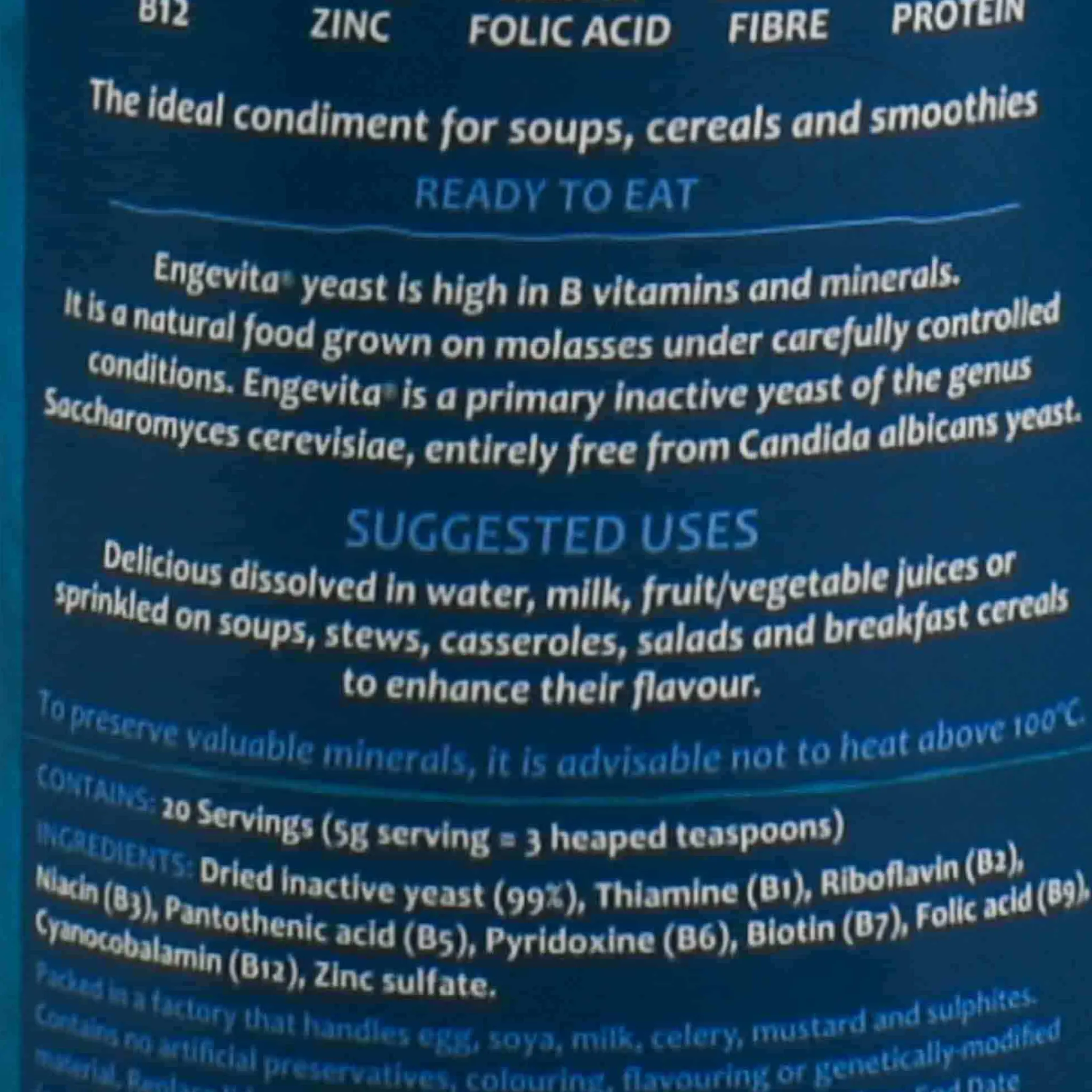 Marigold Engevita Nutritional Yeast Flakes With Added B12, 100g Clearance