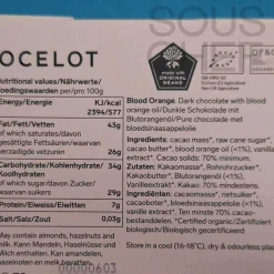 Ocelot Organic Dark Chocolate & Orange Chocolate Bar, 70g Clearance