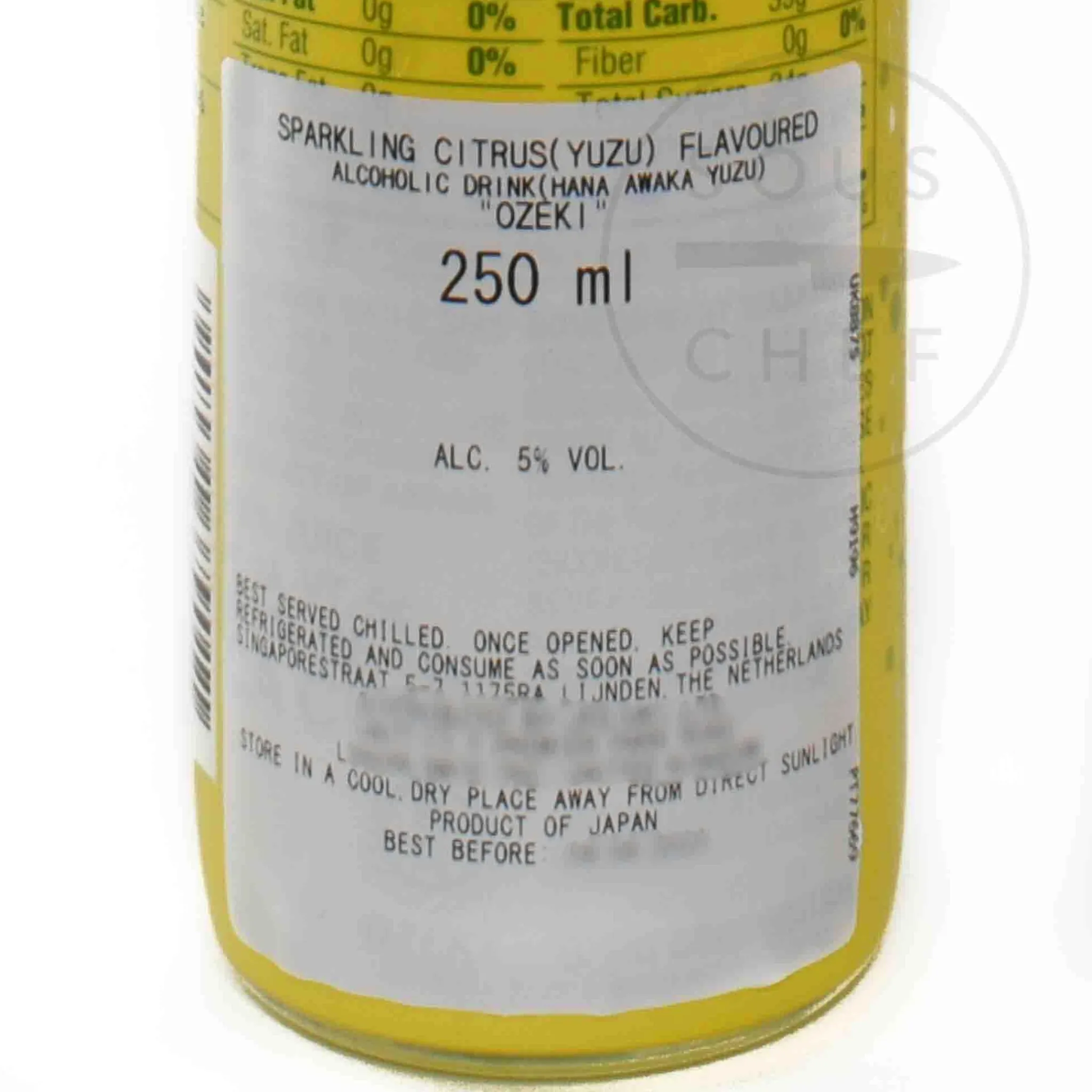 Ozeki Hana Awaka Yuzu Sparkling Sake 5%, 250ml New