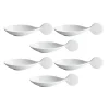 Viejovalle Pack of 6 Porcelain Canape Spoon with Circle Handle, 10cm Sale