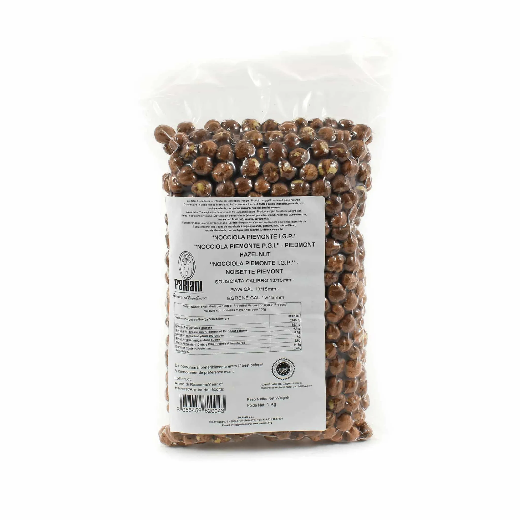 Pariani "Nocciola Piemonte PGI" Hazelnut Raw, 1kg Hot