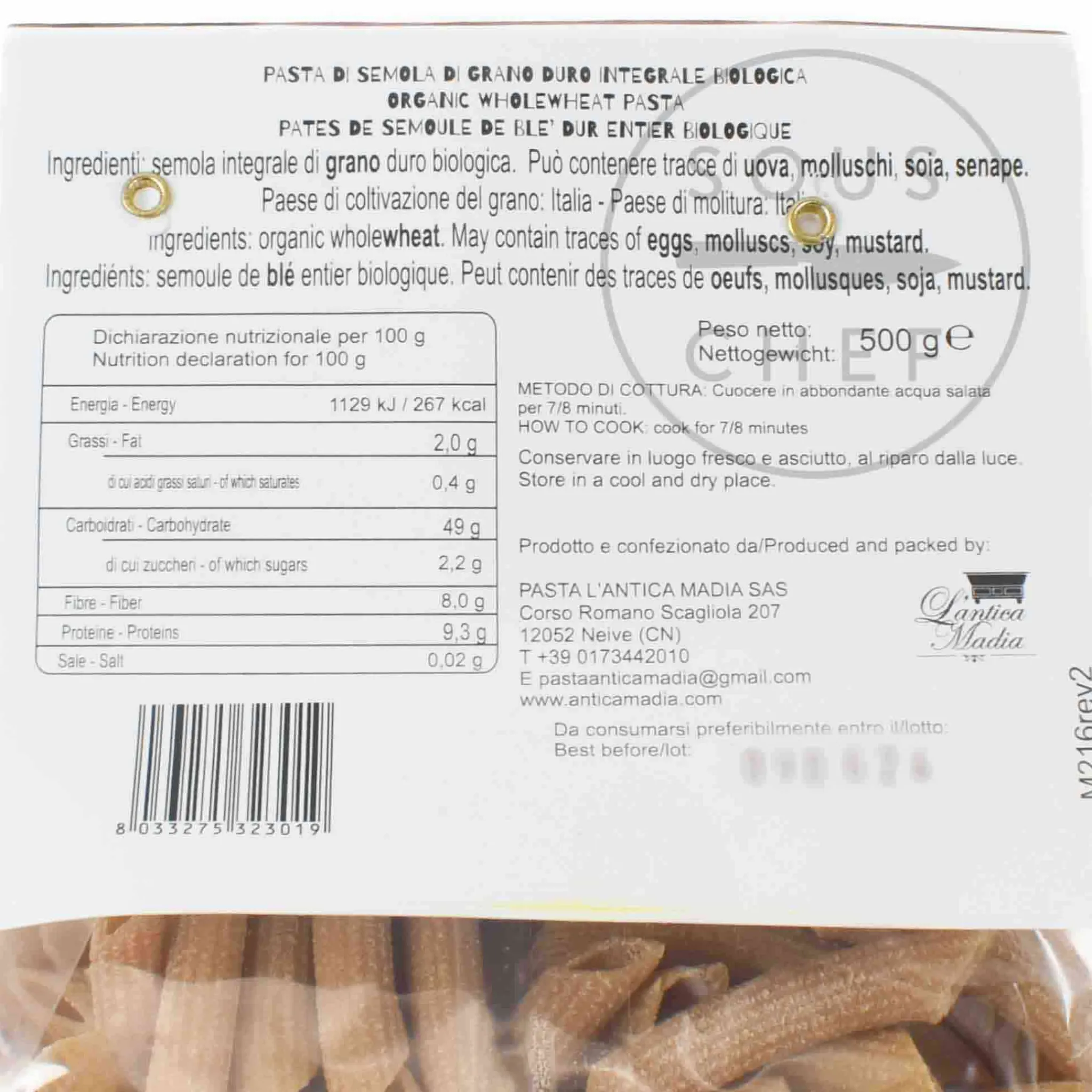 L'Antica Madia Pasta L'Antica Organic Wholewheat Pennette Pasta, 500g Best