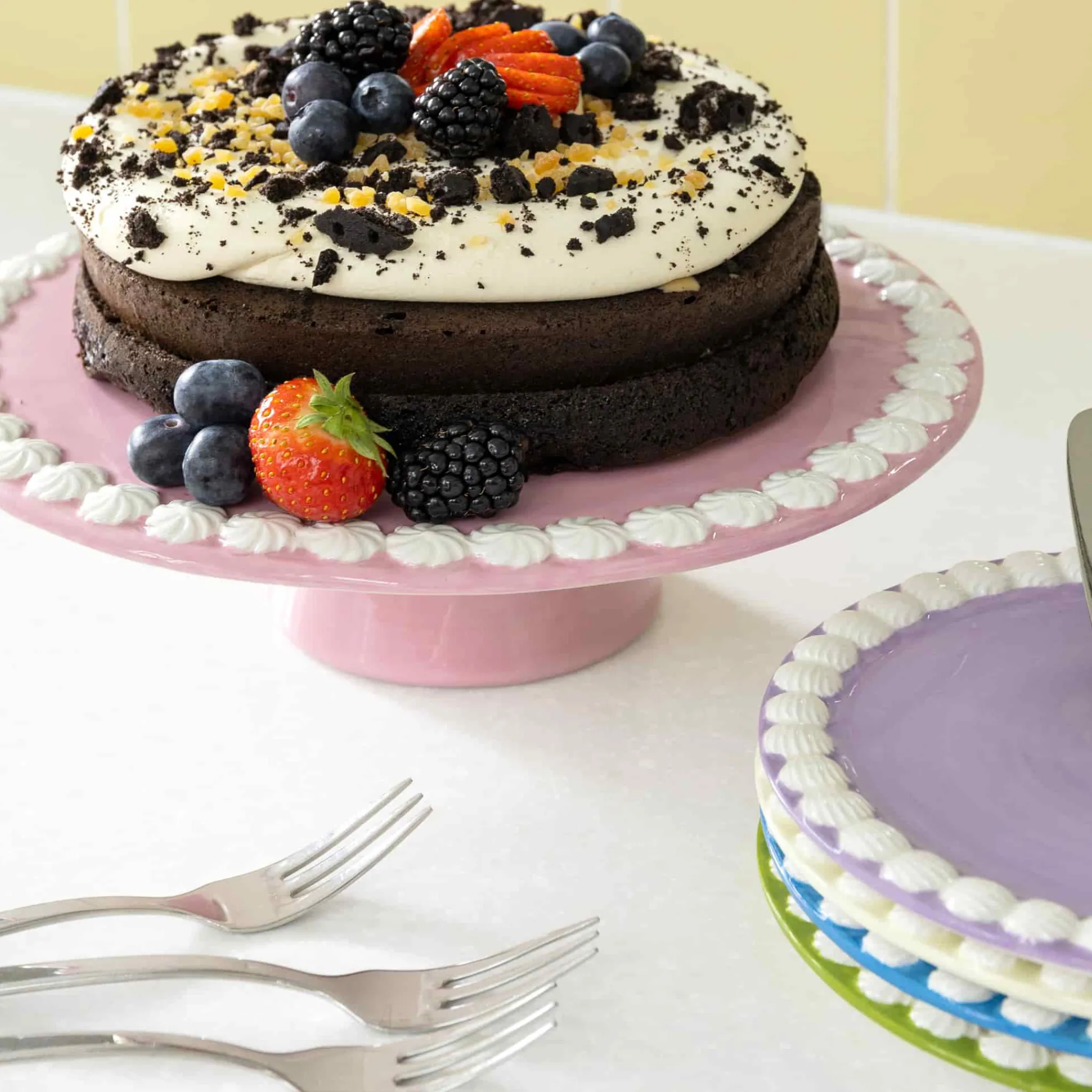 &Klevering Pink Cake Stand, 26cm Sale