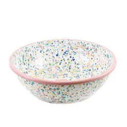 Kapka Pink Dot Enamel Large Salad Bowl, 32cm Best
