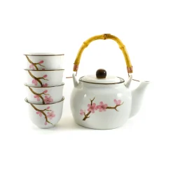 Kiji Stoneware & Ceramics Pink Sakura Tea Set, 800ml Best