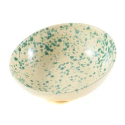 Puglia Handmade Puglia Aquamarine Splatter Large Salad Bowl, 28cm New