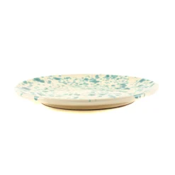 Puglia Handmade Puglia Aquamarine Splatter Dinner Plate, 27cm New