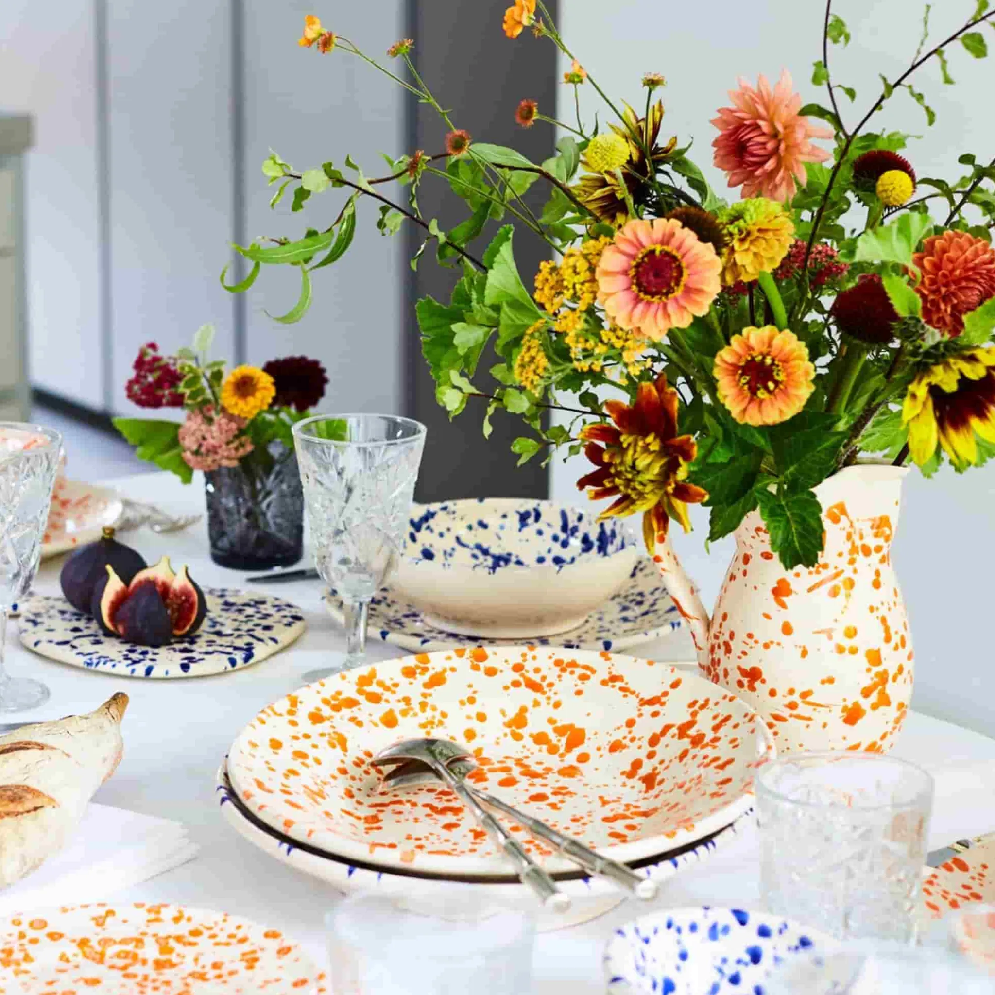 Puglia Handmade Puglia Blue Splatter Pasta Bowl, 29cm New