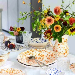 Puglia Handmade Puglia Blue Splatter Pitcher