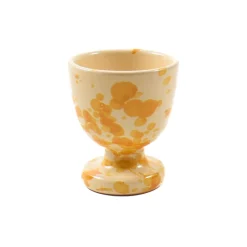 Puglia Handmade Puglia Dark Yellow Splatter Egg Cup Hot