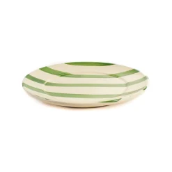 Puglia Handmade Puglia Green Stripe Dinner Plate, 27cm Clearance