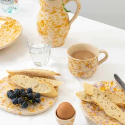 Puglia Handmade Puglia Lilac and Yellow Splatter Dinner Plate, 27cm Best