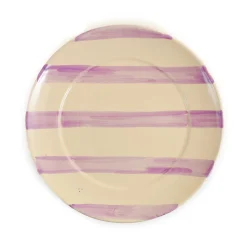Puglia Handmade Puglia Lilac Stripe Dinner Plate, 27cm Outlet