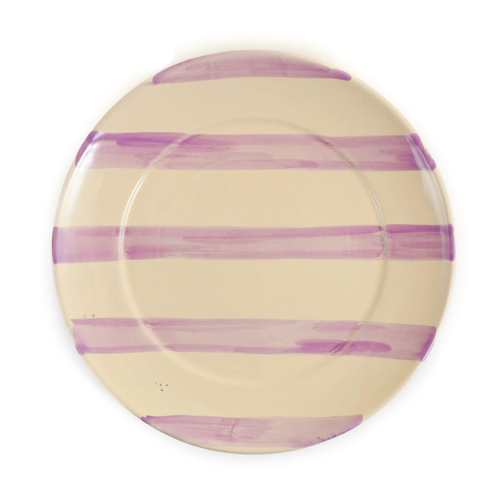 Puglia Handmade Puglia Lilac Stripe Dinner Plate, 27cm Outlet