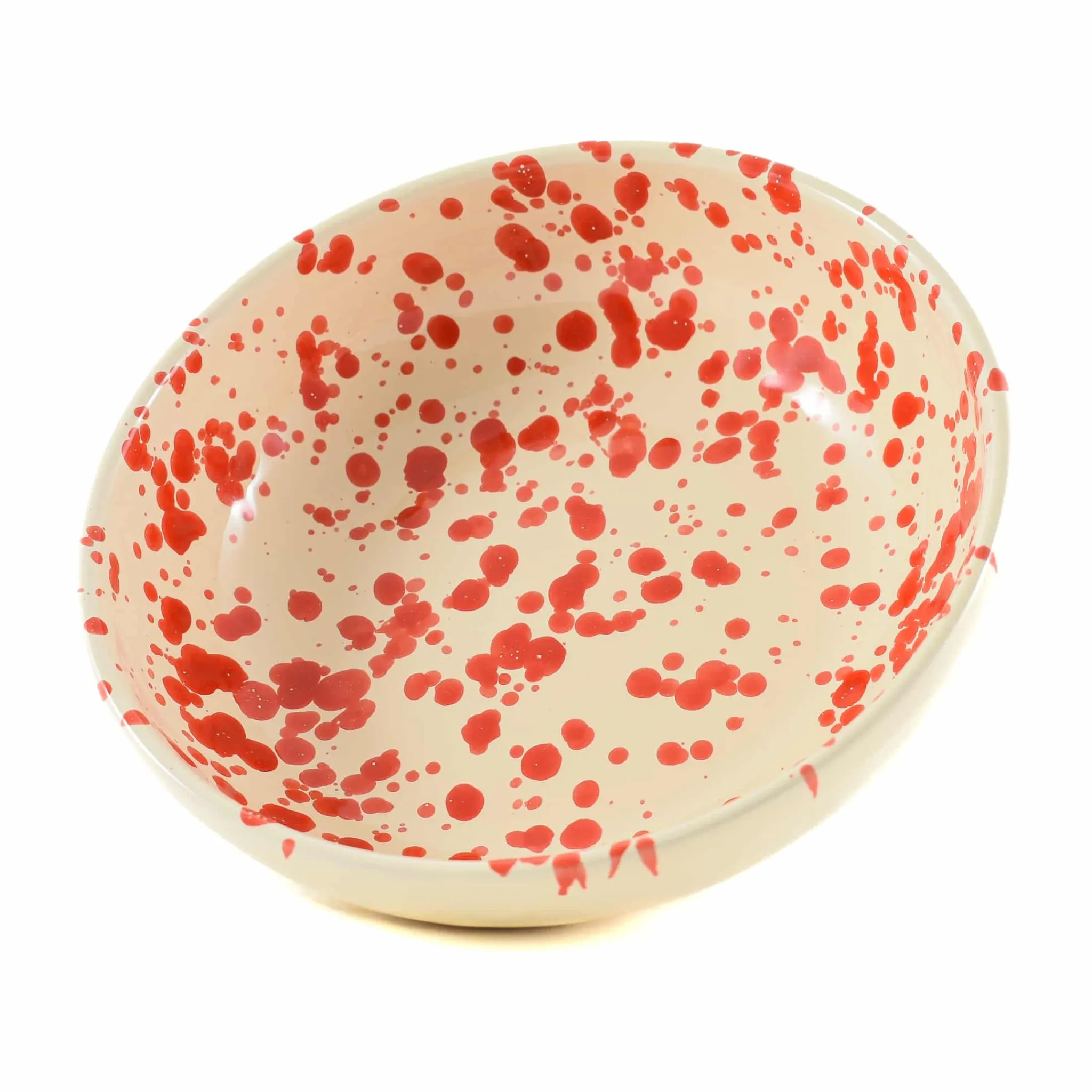 Puglia Handmade Puglia Red Splatter Bowl, 19cm