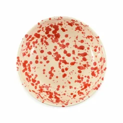 Puglia Handmade Puglia Red Splatter Bowl, 19cm