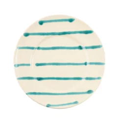 Puglia Handmade Puglia Teal Stripe Dinner Plate, 24cm Best