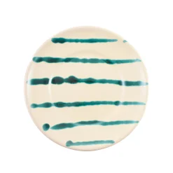 Puglia Handmade Puglia Teal Stripe Side Plate, 19cm Clearance
