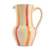 Puglia Handmade Puglia Yellow and Red Stripe Pitcher Sale