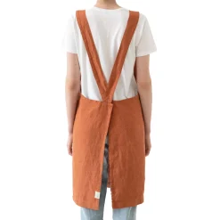 Linen Tales Rust Crossback Linen Apron Best