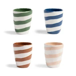 &Klevering Set of 4 Abstract Stripe Tumblers, 10cm Sale