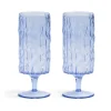 &Klevering Set of 2 Blue Stemmed Glasses Best