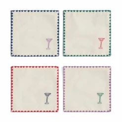 &Klevering Set of 4 Drinks Cocktail Napkins Outlet