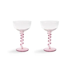 &Klevering Set of 2 Pink Twisted Coupe Glasses Sale