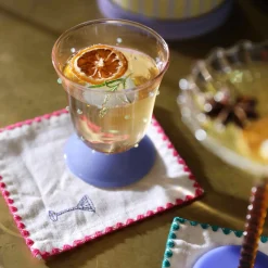 &Klevering Set of 2 Purple Dotted Water Glasses, 200ml Sale