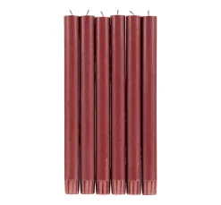 British Colour Standard Set of 6 Red Dinner Candles Clearance
