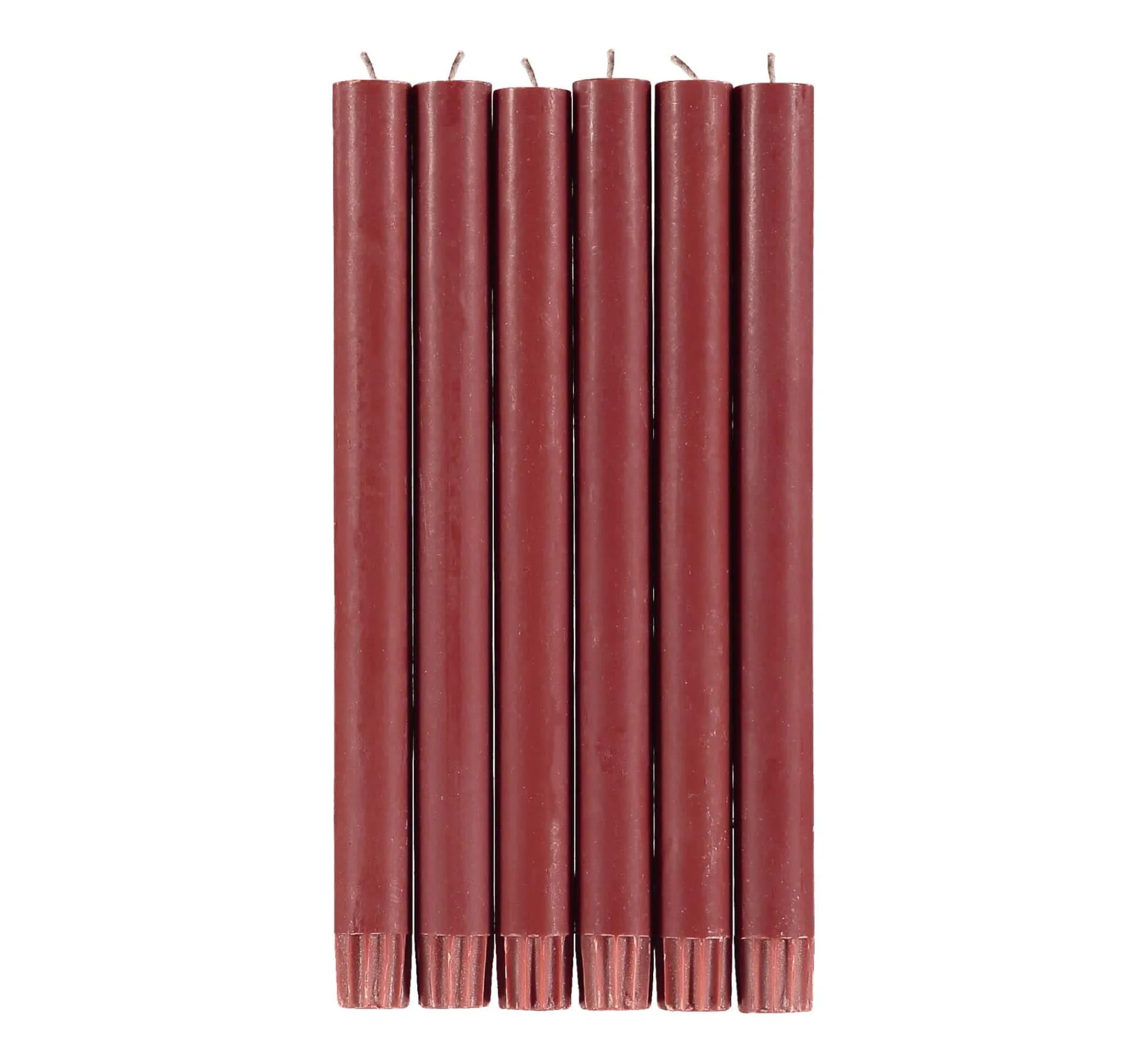 British Colour Standard Set of 6 Red Dinner Candles Clearance