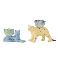 Bloomingville Set of 2 Rory Blue Stoneware Candle Holder
