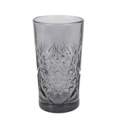 Bright Glassware Set of 6 Smoke Hobstar Highball Glasses, 350ml Clearance