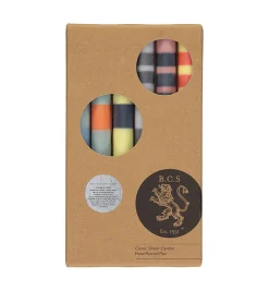 British Colour Standard Set of 6 Striped Dinner Candles - Warm Tones, Multicolour Outlet
