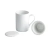 Porcelain Set of 6 White Mug with Tea Strainer, 270ml New