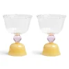 &Klevering Set of 2 Yellow Tulip Coupe Glasses, 200ml Outlet