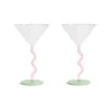 &Klevering Set of 2 Zig Zag Martini Glasses Online