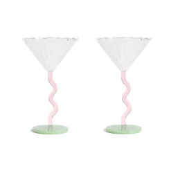 &Klevering Set of 2 Zig Zag Martini Glasses Online